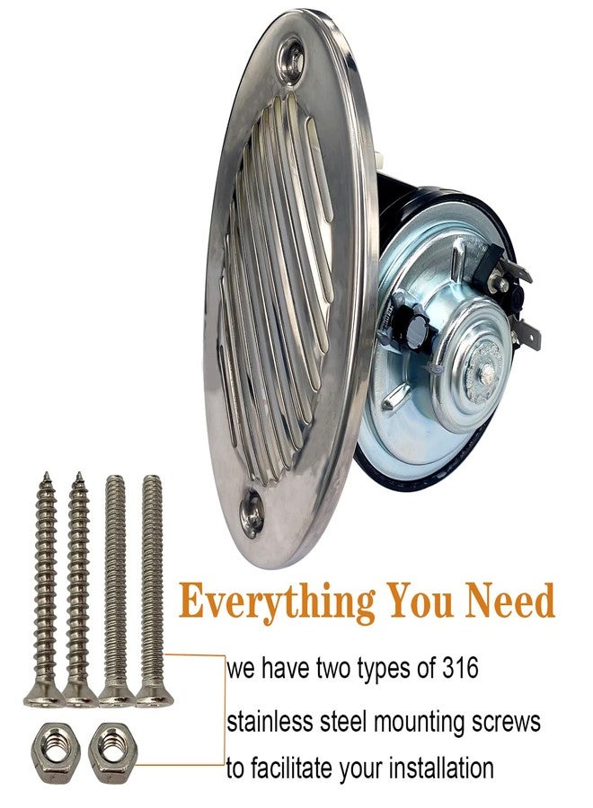 FUYEAR 5190512 Boat Horns 316 Stainless Steel 12V 125DB Waterproof Marine Horn Sound Bright With Two Types of 316 Stainless Steel Mounting Screws - Image 3
